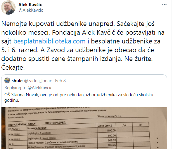 Цвркут дана – tweet of the day: Alek Kavčić @AlekKavcic