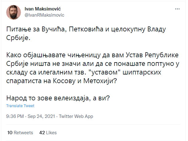 Цвркут дана – tweet of the day: Ivan Maksimović @IvanRMaksimovic