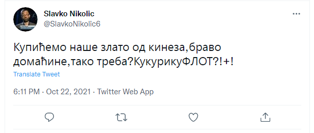 Цвркут дана – tweet of the day: Slavko Nikolic @SlavkoNikolic6
