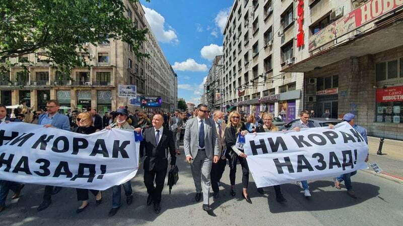 Протест адвоката на Андрићевом венцу