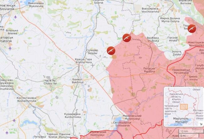 карта борбених дејстава