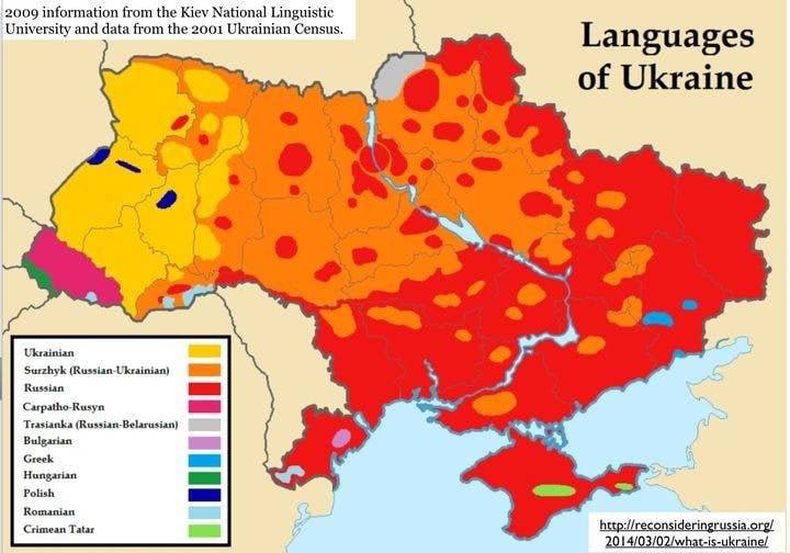 језичка карта украјине