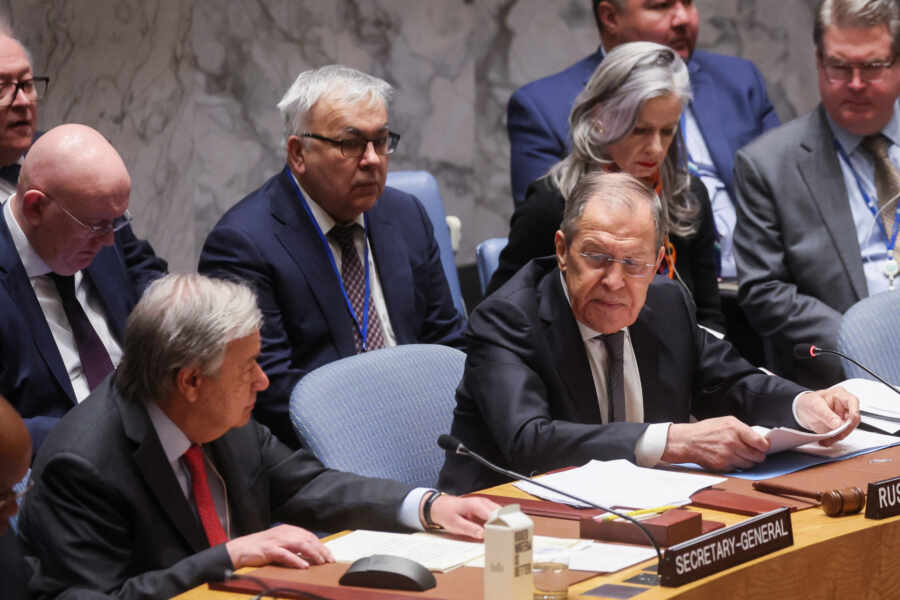 Russian Foreign Minister Lavrov chairs U.N. Security Council meeting, in New York