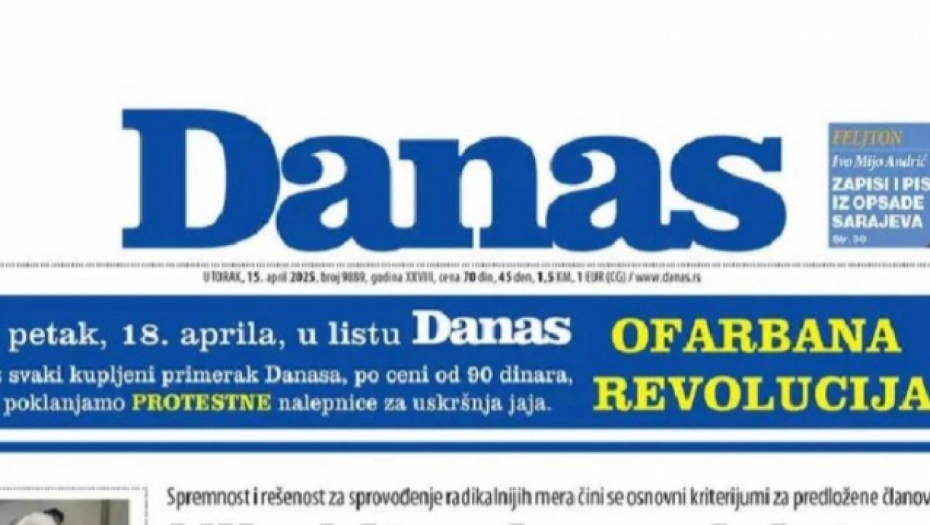"Данас" се руга Васкрсу