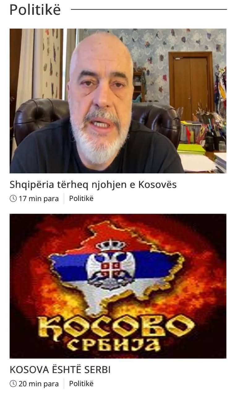 Косово је Србија на албанским медијима