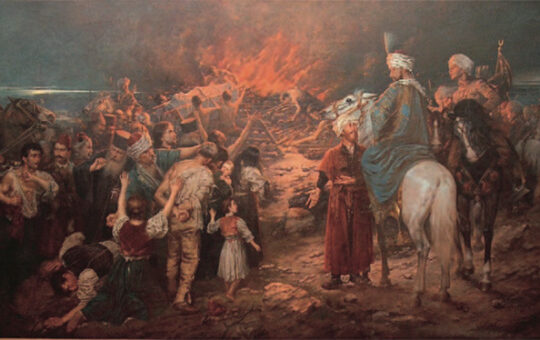 Stevan_Aleksić,_Spaljivanje_Moštiju_Svetog_Save,_1912