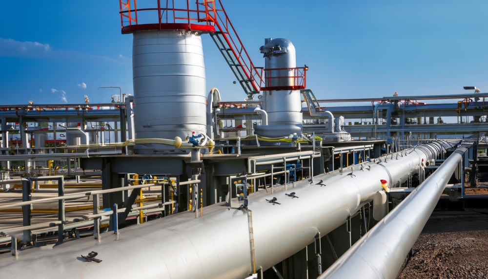 Petrol,And,Gas,Pipeline,During,The,Refinery,Process.,High,Quality