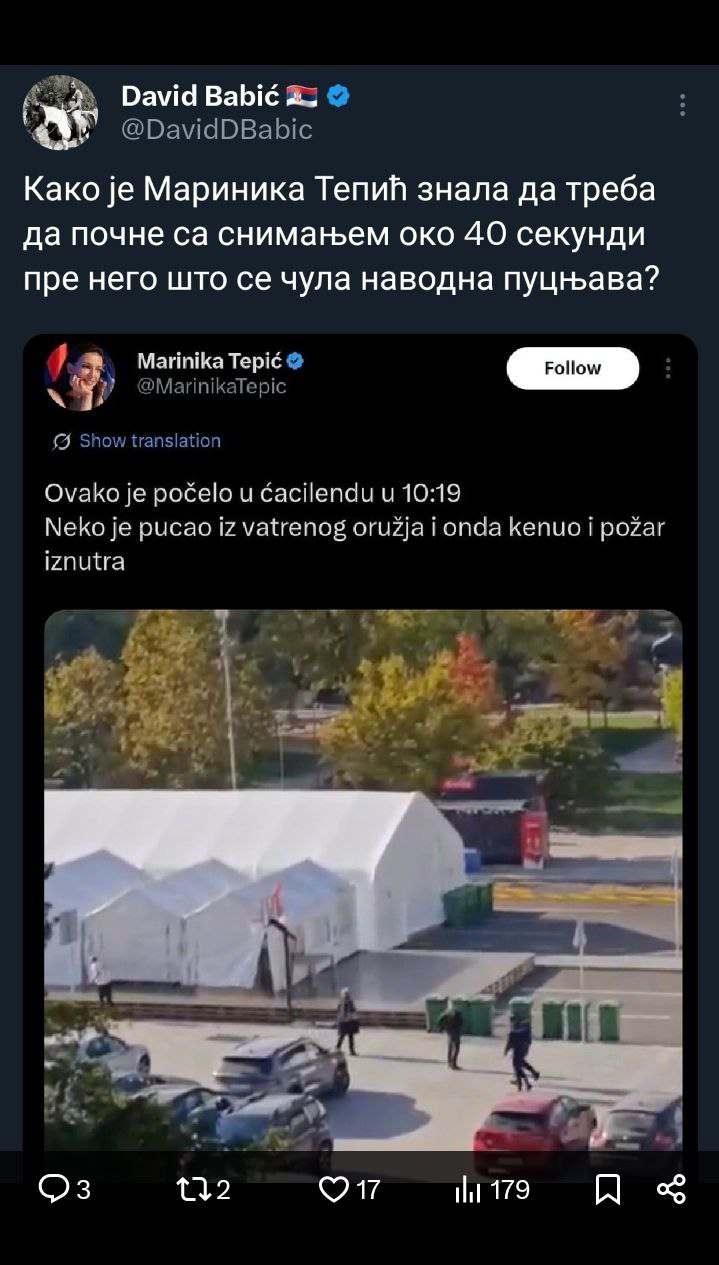 Јавност поставља питање: Како је Мариника знала 40 секунди раније?