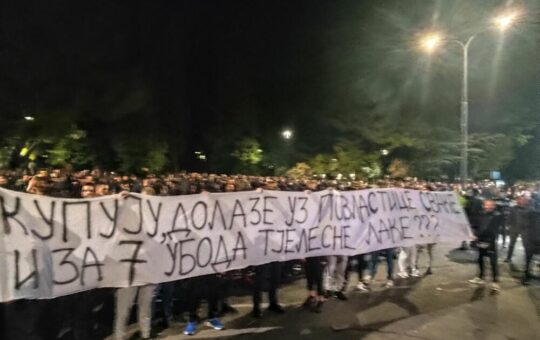 Протест против миграната Подгорица
