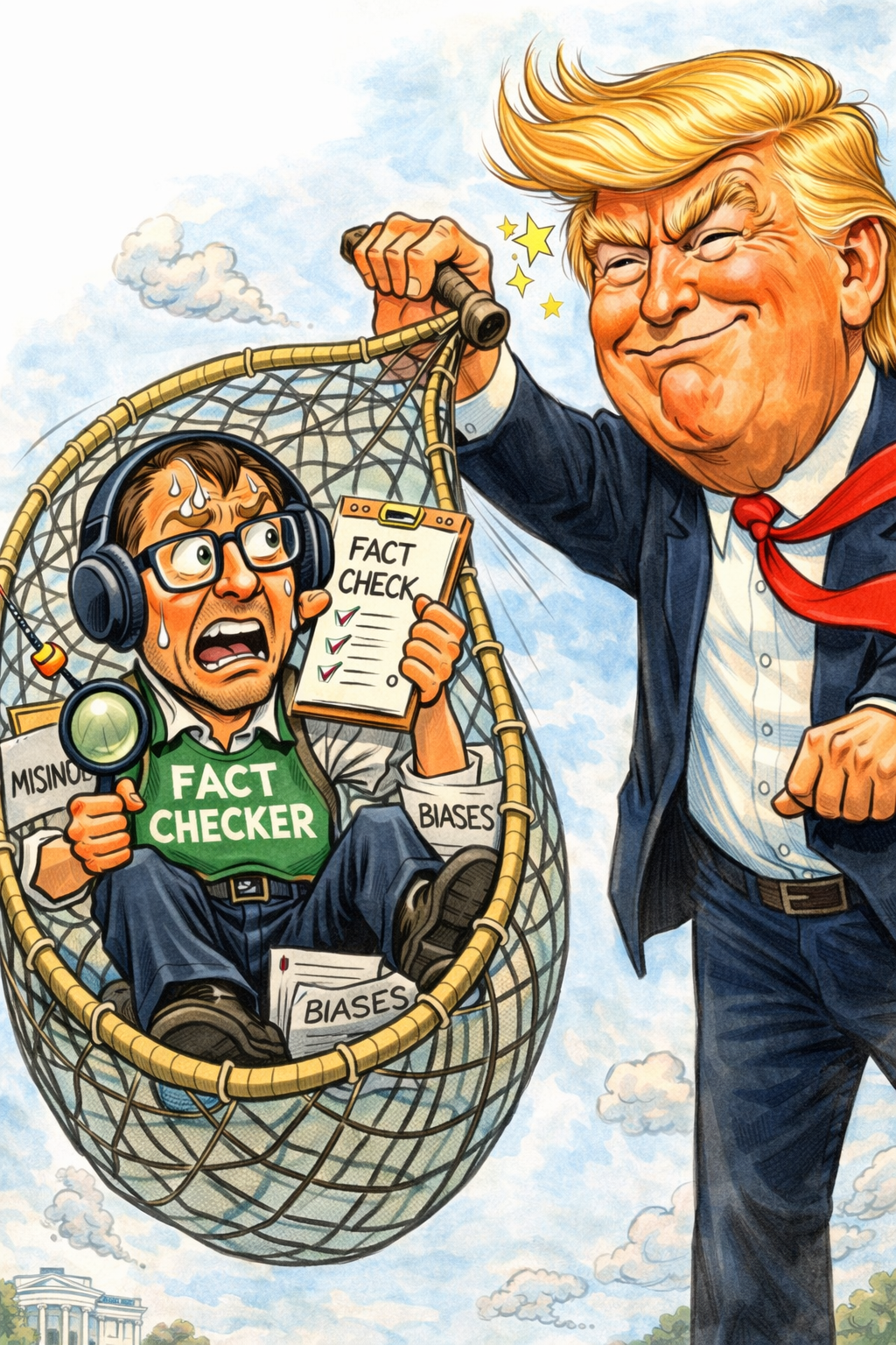 Trump captures a fact-checker in a net