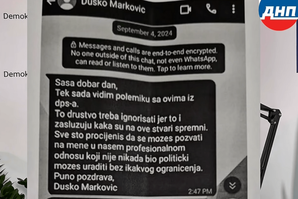 Преписка Душко Марковић Саша Мујовић