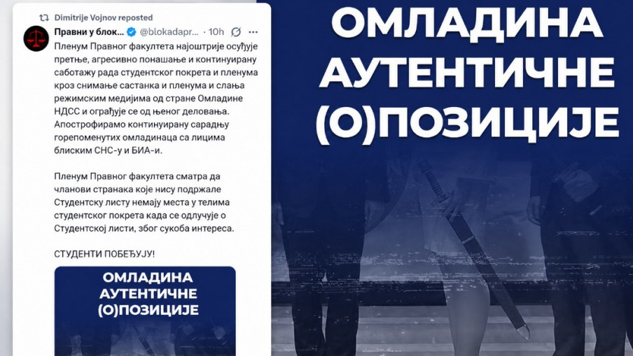 Пленум Правног факултета оптужио омладину Новог ДСС-а за саботажу и снимање састанака