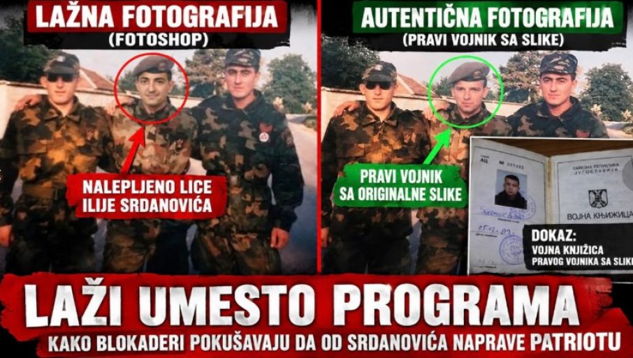 ЛАЖНОМ ФОТОГРАФИЈОМ ИЛИЈЕ СРДАНОВИЋА ОД ЊЕГА ПРАВЕ ПАТРИОТУ: Подвала разоткривена, реаговао и човек који познаје правог војника