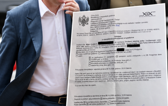 Milan Knežević with official police record